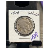1918 Buffalo Nickel with 6/7 Doubled Die