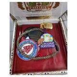 Cigar Box with Patches and Accessories