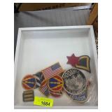 Military Patches in Shadow Box