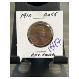 1910 Lincoln Wheat Cent AU55