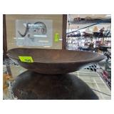 Wooden Oval Bowl With Rustic Finish