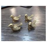 Four Brass Bird Figurines