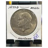 1977-D Eisenhower Dollar Coin MS64+