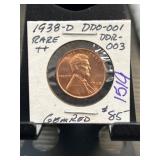 1938-D Lincoln Wheat Cent Gem Red DDR-003