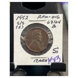 1952-S/S Lincoln Cent RPM-016 Rare Coin