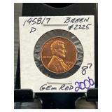 1958/7-D Lincoln Wheat Cent Gem Red