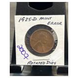 1925-D Lincoln Wheat Cent Mint Error