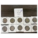10 Buffalo Nickels in Protective Holders