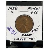 1928-S FS-501 Lincoln Wheat Cent