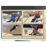 1980 USA Olympics 15c Mint Stamp Block