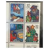 1996 USA 32-Cent Christmas Stamp Block Set