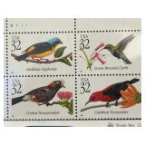 1998 United States 32-Cent Bird Stamp Block Set