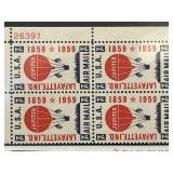 1959 U.S. Airmail Plate Block C54 Mint NH
