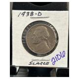 1938-D Jefferson Nickel in Protective Holder