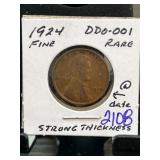 1924 Lincoln Wheat Cent DDO-001