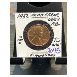 1952 Lincoln Cent Mint Error Coin