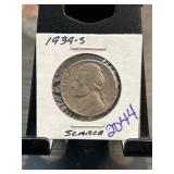1939-S Jefferson Nickel in Protective Holder