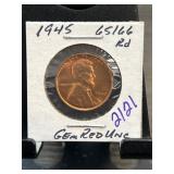 1945 Lincoln Wheat Penny Gem Red Uncirculated