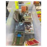 Vintage Baseball Cards in Plastic Bin