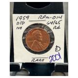 1959-D/D Lincoln Cent RPM-014 in Coin Flip