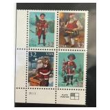 1995 USA Christmas Issue Mint Plate Block Stamps