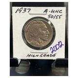 1937 Buffalo Nickel High Grade AU