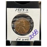 1953-S Lincoln Wheat Cent Encased in Holder