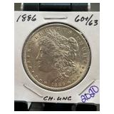 1886 Morgan Silver Dollar Coin in Holder
