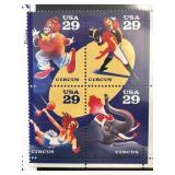 1993 USA Circus 29 Cent Stamp Block (Scott 2750)