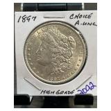 1897 Morgan Silver Dollar in Choice AU