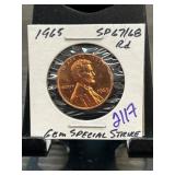 1965 Gem Special Strike Lincoln Cent
