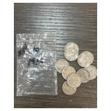 10 Mixed 1925 Buffalo Nickels