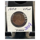 1919-D Lincoln Wheat Cent in Very Fine Condition