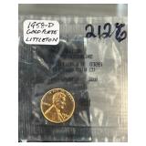 1958-D Gold-Plated Lincoln Cent by Littleton