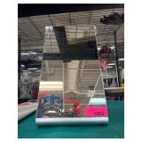 Freestanding Rectangular Mirror With Metal Base