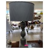Decorative Table Lamp with Striped Shade
