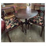 Wooden Table With Two Upholstered Chairs