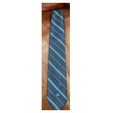 Christian Dior Blue Striped Silk Neck Tie