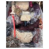 Sterilite Storage Bin With Yarn and Fabric Supplie