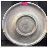 Hand-Wrought Aluminum Tray With Floral Motif