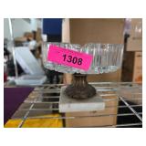 Crystal Bowl on Ornate Pedestal Base