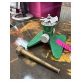 Green Metal Sprinkler with Brass Attachment