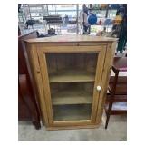 Wooden Corner Display Cabinet With Glass Door