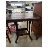 Wooden Side Table With Scalloped Edges