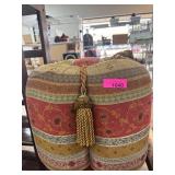 Decorative Upholstered Ottoman With Tassels