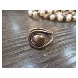 Sterling Silver Sz 5 Ring With Abstract Design