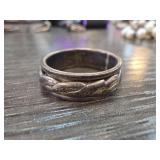 Sterling Silver Size 10 Thick Ring