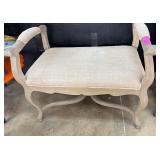 Upholstered Wooden Bench with Armrests