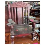 Wooden Doll Chair With Carved Detailing