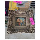 Framed Miniature Painting in Burwood Frame